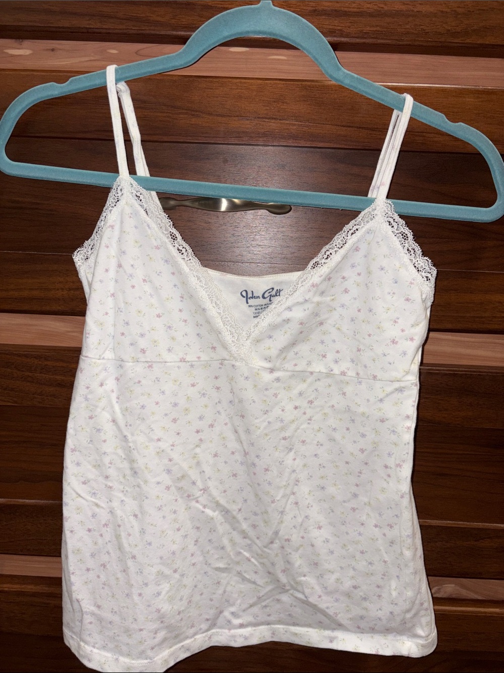 Brandy Melville NWOT White Floral Lace-Trim Slip Cami